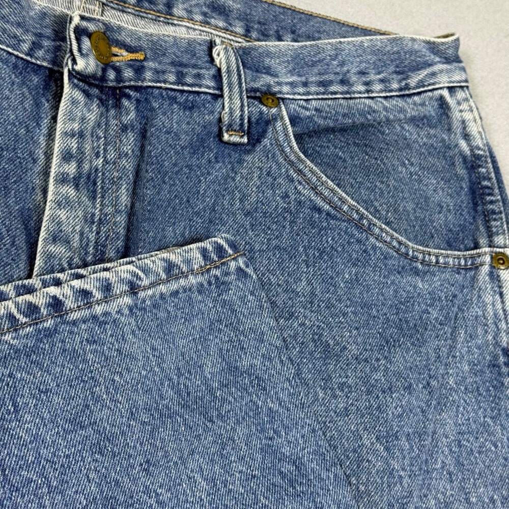Wrangler Mens Regular Fit Straight Leg Blue Denim Jeans 38x32